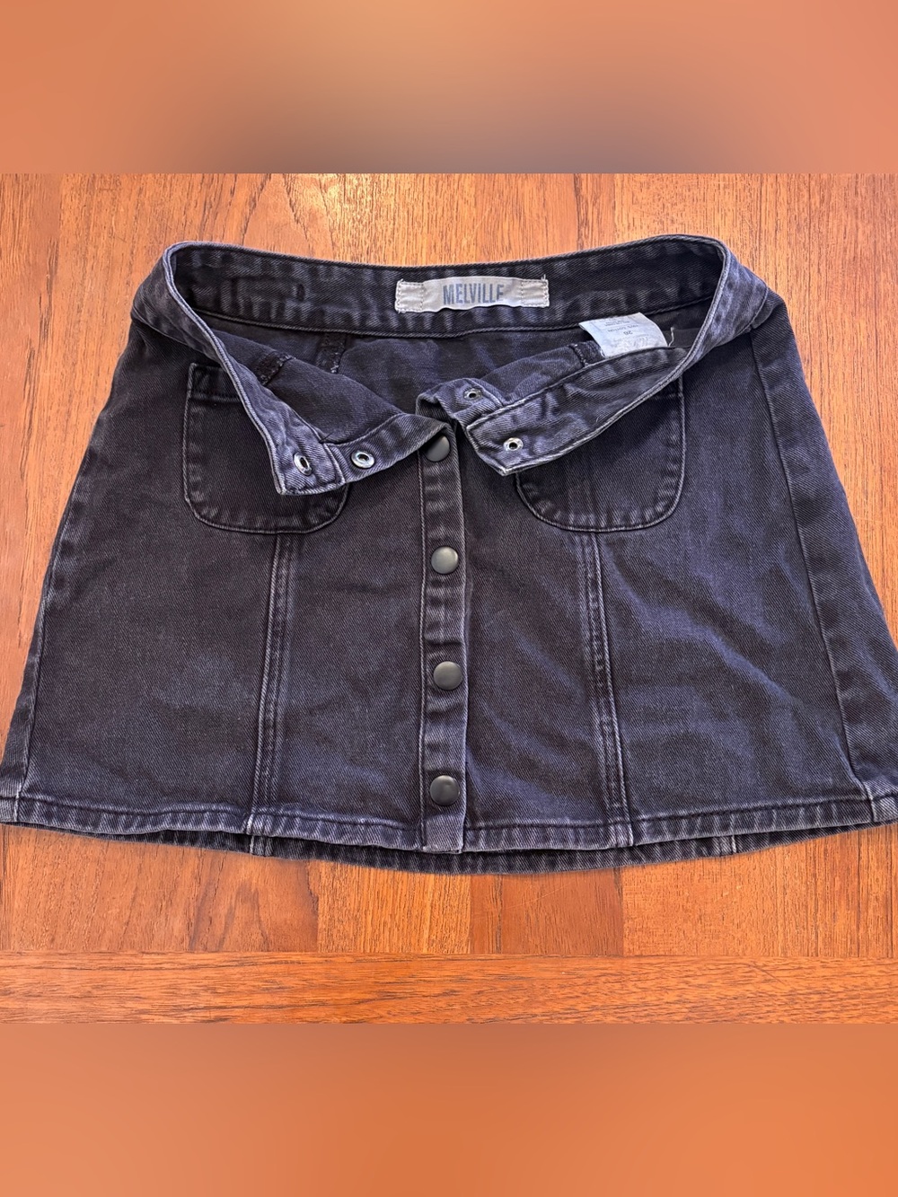 Brandy Melville black Jean button front Miniskirt- Sz 26